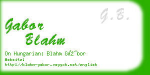 gabor blahm business card